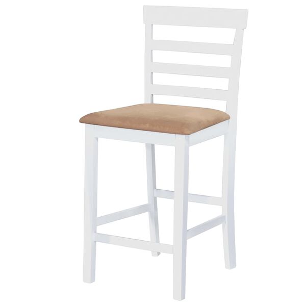 Set table et 4 chaises de bar en bois coloris blanc