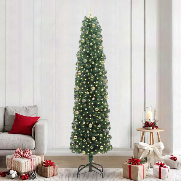 vidaXL Sapin de No&euml;l artificiel Vert 240 cm PVC et acier et plastique