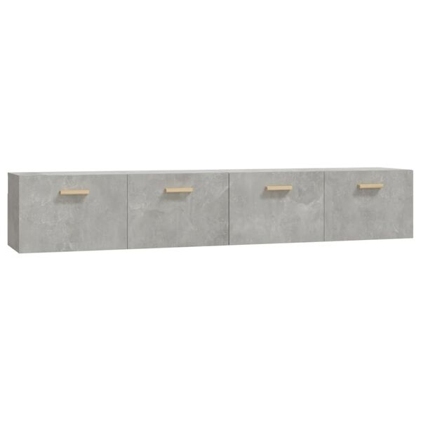 vidaXL Armoires murales 2 pcs Gris b&eacute;ton 100x36,5x35 cm
