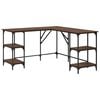 vidaXL Bureau ch&ecirc;ne marron 139x139x75 cm bois d'ing&eacute;nierie