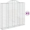 vidaXL Paniers &agrave; gabions arqu&eacute;s 5 pcs 200x50x180/200 cm Fer galvanis&eacute;