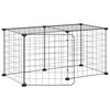 vidaXL Cage animaux de compagnie &agrave; 8 panneaux et porte Noir 35x35 cm