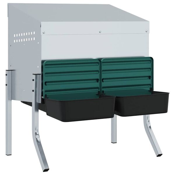 vidaXL Nichoir &agrave; poules2 compartiments avec pieds en acier galvanis&eacute;