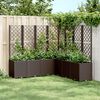 vidaXL Jardini&egrave;re avec treillis marron 160x160x140 cm PP