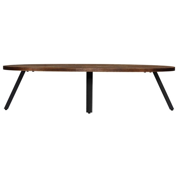 vidaXL Table basse Teck recyclé massif Ovale 120x60x30 cm