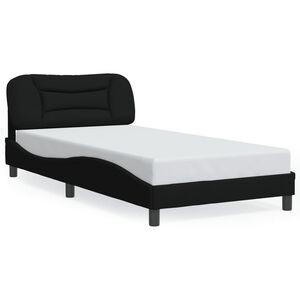 vidaXL Cadre de lit sans matelas Hvar noir 100x200 cm tissu