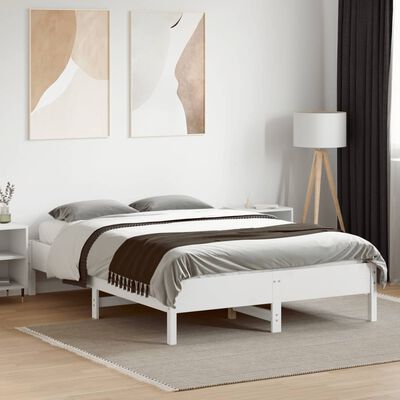 vidaXL Cadre de lit blanc 140x190 cm bois de pin massif