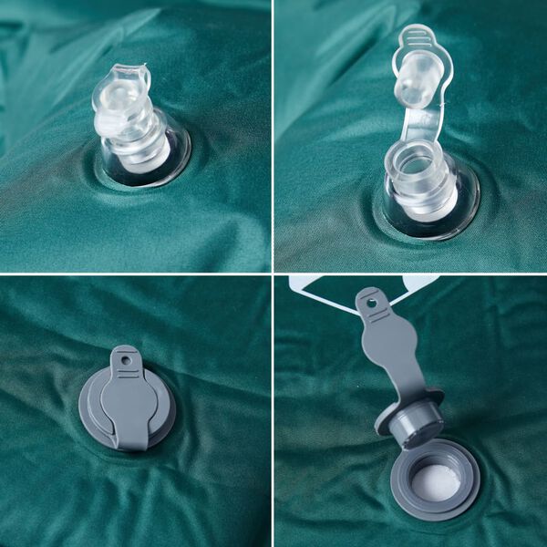 vidaXL Matelas de camping autogonflant avec oreiller 1 personne vert