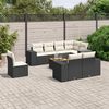 vidaXL Salon de jardin 9 pcs avec coussins noir résine tressée