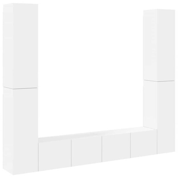 vidaXL Ensemble de meubles TV 6 pcs Blanc Bois d'ingénierie