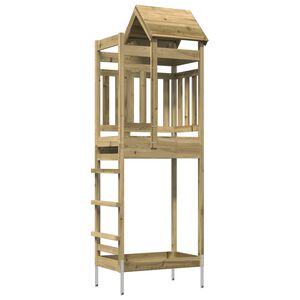 vidaXL Tour de jeu Marron 52,5 x 85 x 238 cm Bois solide impr&eacute;gn&eacute;