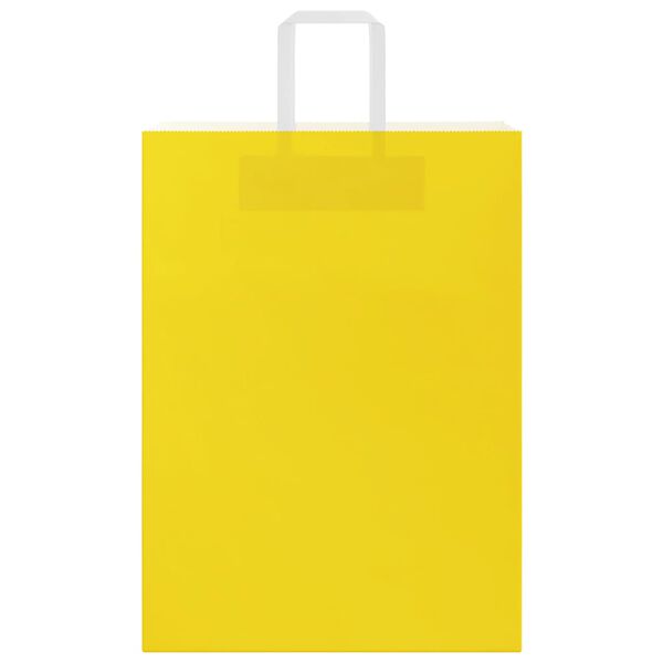 vidaXL Sacs en papier 250 pcs avec poign&eacute;es jaune 32x17x44 cm