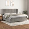vidaXL Sommier &agrave; lattes de lit et matelas Gris clair 200x200cm Velours