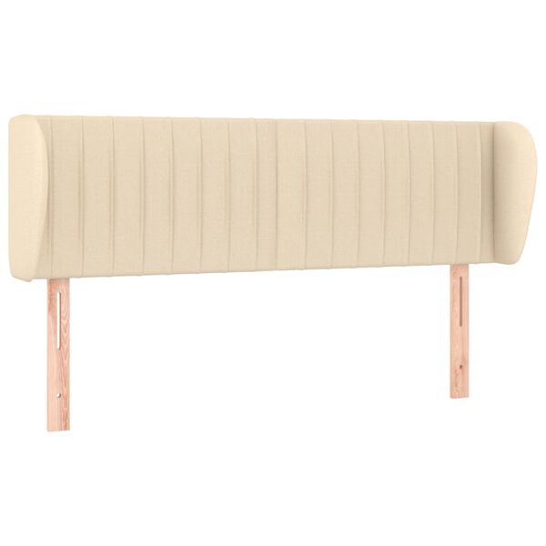 vidaXL T&ecirc;te de lit avec oreilles Cr&egrave;me 147x23x78/88 cm Tissu