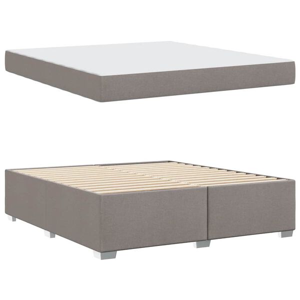 vidaXL Cadre de lit avec matelas Taupe 180 x 200 cm tissu