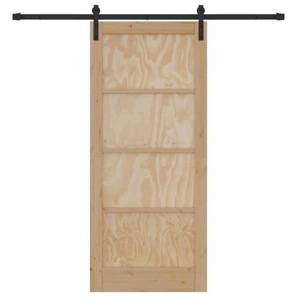 vidaXL Porte coulissante Naturel et Noir 86 x 198,5 cm Pin massif