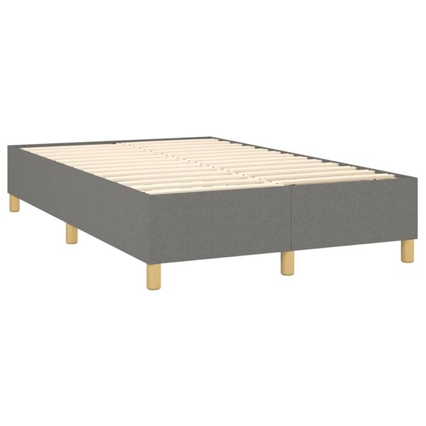 vidaXL Sommier &agrave; lattes de lit avec matelas Gris fonc&eacute; 120x200cm Tissu