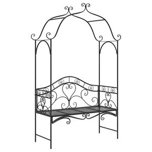 vidaXL Banc de jardin Noir 121 x 48 x 200 cm Acier