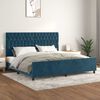 vidaXL Cadre de lit sans matelas bleu fonc&eacute; 200x200 cm velours