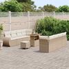 vidaXL Ensemble de canap&eacute; de jardin 11 pcs Beige Poly rotin