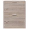vidaXL Meuble &agrave; chaussures en bois avec 2 compartiments Aspect ch&ecirc;ne