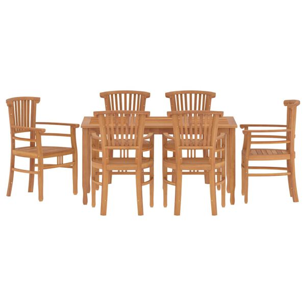 vidaXL Ensemble &agrave; manger de jardin 7 pcs Bois de teck solide