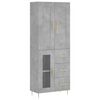 vidaXL Buffet haut Gris b&eacute;ton 69,5x34x180 cm Bois d'ing&eacute;nierie