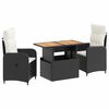 vidaXL Ensemble de repas ext&eacute;rieur 3 pcs Noir et blanc cr&egrave;me