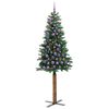 vidaXL Sapin de No&euml;l mince Vert 210 cm PVC et bois de pin massif