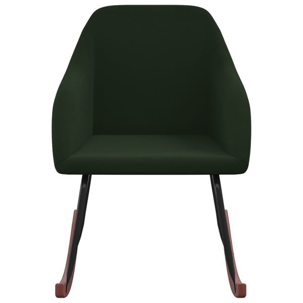 vidaXL Chaise &agrave; bascule Vert fonc&eacute; Velours