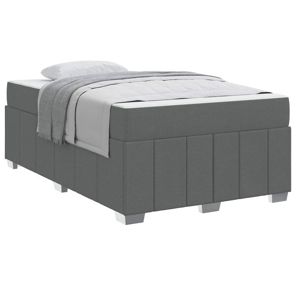 vidaXL Cadre de lit avec matelas Gris fonc&eacute; 120 x 200 cm tissu