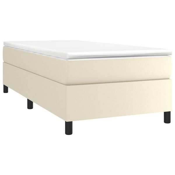 vidaXL Sommier &agrave; lattes de lit avec matelas Cr&egrave;me 100x200cm Similicuir