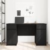 vidaXL Bureau avec porte Ch&ecirc;ne noir 140 x 49 x 76 cm Bois d'ing&eacute;nierie