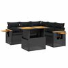 vidaXL Salon de jardin 6 pcs avec coussins noir r&eacute;sine tress&eacute;e