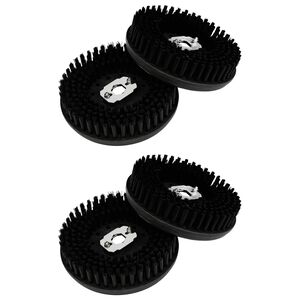 vidaXL T&ecirc;te de brosse pour polisseuse de sol 4 pc &Oslash; 13 cm Noir