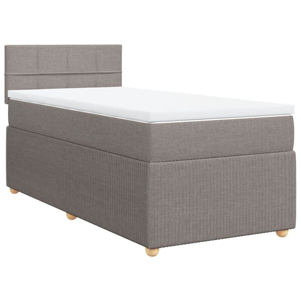 vidaXL Sommier &agrave; lattes de lit avec matelas Taupe 80x200 cm Tissu