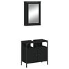 vidaXL Ensemble de meubles salle de bain 2 pcs noir bois d'ing&eacute;nierie