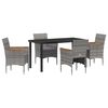 vidaXL Ensemble de salle &agrave; manger pour jardin 5 pc Gris polyrotin