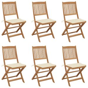 vidaXL Chaises pliables de jardin lot de 6 avec coussins Bois d'acacia