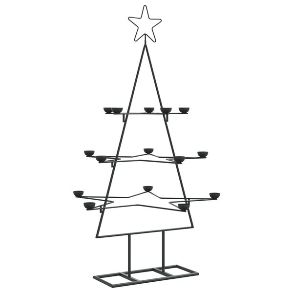 vidaXL Arbre de Noël en métal pour décoration noir 105 cm