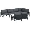 vidaXL Ensemble de canap&eacute; de jardin 7 pc Noir Acier