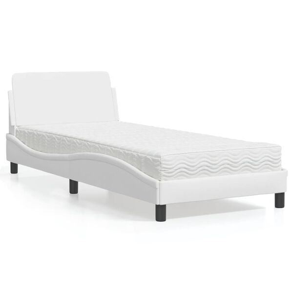 vidaXL Lit avec matelas Dover blanc 90x200 cm similicuir