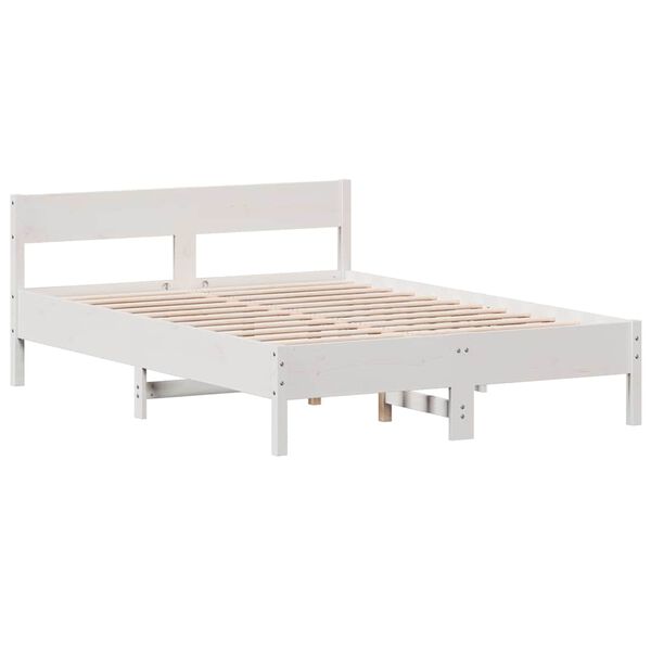 vidaXL Cadre de lit sans matelas blanc 160x200 cm bois de pin massif