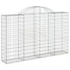 vidaXL Panier de gabions arqu&eacute; 200x30x120/140 cm Fer galvanis&eacute;