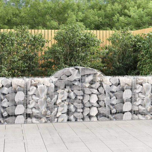 vidaXL Paniers à gabions arqués 14 pcs 200x50x80/100 cm Fer galvanisé