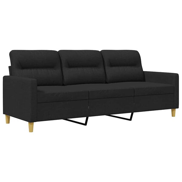 vidaXL Canap&eacute; &agrave; 3 places Noir 180 cm Tissu