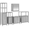 vidaXL Ensemble de mobilier de salle de bain 5 pc Gris Sonoma et noir