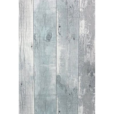 Noordwand Papier peint Topchic Wooden Planks Gris et bleu