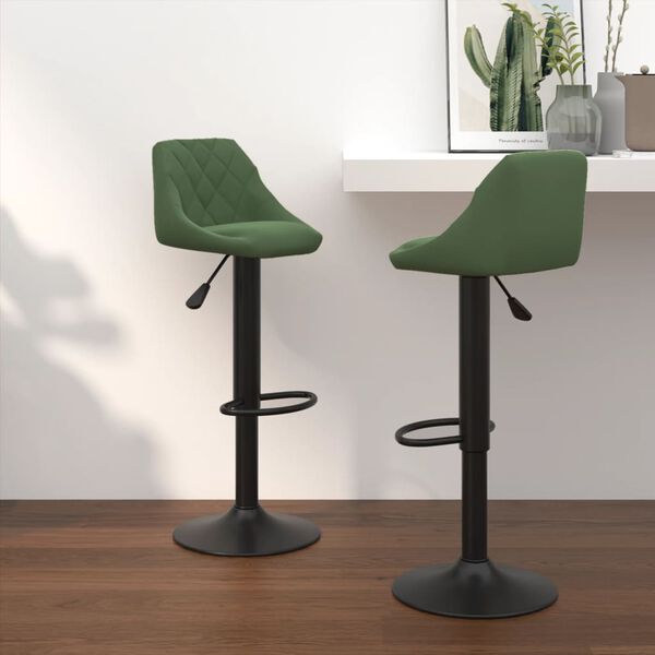 vidaXL Tabourets de bar lot de 2 vert fonc&eacute; velours