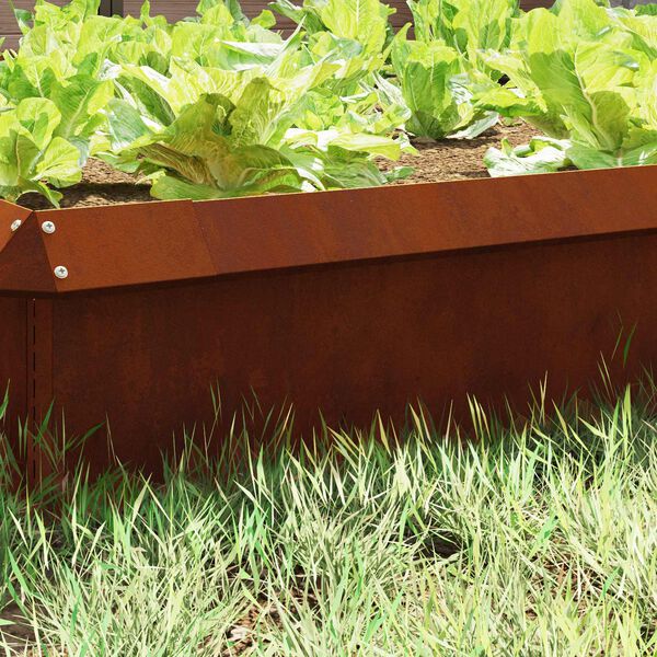 vidaXL Cl&ocirc;ture &agrave; escargots 4 pcs Rouill&eacute; 50 x 3,5 x 25 cm